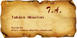 Takács Absolon névjegykártya