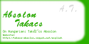 absolon takacs business card